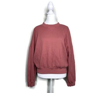 GAP Dusty Rose Pink Waffle Knit Sweater Women’s Size Small